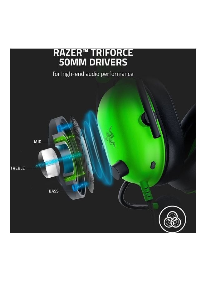 ريزر سماعة رأس Razer BlackShark V2 X السلكية للألعاب الإلكترونية، صوت محيطي 7.1، مكبرات صوت 50 مم، تصميم خفيف الوزن 240 غرام، ميكروفون عازل للضوضاء، وسائد مريحة من إسفنج الذاكرة الهجين، لون أخضر | RZ04-03240600-R3M1 - Image 2